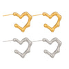 Wholesale Women's Fashionable Heartshaped Titanium Steel And Stainless Steel Earrings With Vacuum Real Gold Plating In Pvd Furnace