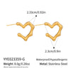 Wholesale Women's Fashionable Heartshaped Titanium Steel And Stainless Steel Earrings With Vacuum Real Gold Plating In Pvd Furnace