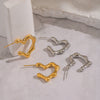 Wholesale Women's Fashionable Heartshaped Titanium Steel And Stainless Steel Earrings With Vacuum Real Gold Plating In Pvd Furnace