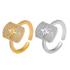 Wholesale Women's Fashionable Jewelry Ring Copper Real Gold Plated With Diamond Geometric Eight Mans Star Opening Ring