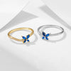 Wholesale Women's Fashionable Light Luxury Style Diamond Butterfly Sterling Silver Ring