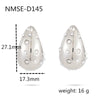Wholesale Women's Fashionable Light Luxury Temperament Drop Shape Colored Diamond Pearl Stainless Steel Electroplated Earrings