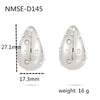 Wholesale Women's Fashionable Light Luxury Temperament Drop Shape Colored Diamond Pearl Stainless Steel Electroplated Earrings
