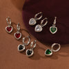 Wholesale Women's Fashionable Light Luxury Titanium Steel Earrings With Heart Shape And Inlaid Colored Diamond Electroplated