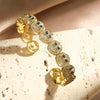 Wholesale Women's Fashionable Open Bracelet With Smiling Face Micro Inlaid Zircon Geometric Style Made Of Copper