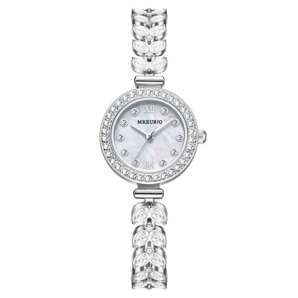Wholesale Women's Fashionable Quartz Watch With Live Explosions Diamondencrusted Shell Mermaid Design Alloy Case And Strap Round Dial