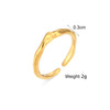 Wholesale Women's Fashionable Simple Light Luxury Elegant Ring Stainless Steel Gold Plated Irregular Open Geometric Bamboo Ring