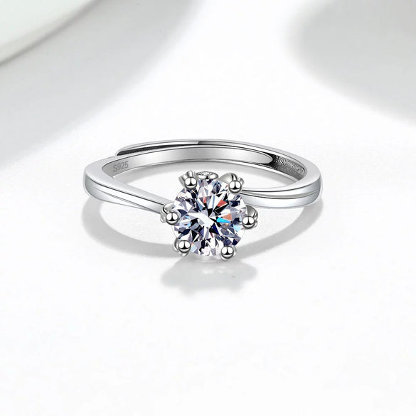 Wholesale Women's Fashionable Simple Open Ring S925 Sterling Silver Geometric Eight Hearts And Eight Arrows Diamond Inlay Electroplating