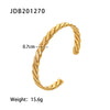 Wholesale Women's Fashionable Simple Titanium Stainless Steel Vacuum Plated 18K Gold Coarse Cuban Chain Bracelet With Geometric Pattern