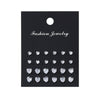 Wholesale Women's Fashionable Simple Versatile Mixed Materials Flower Shaped Earrings Set With Diamonds