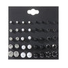 Wholesale Women's Fashionable Simple Versatile Mixed Materials Flower Shaped Earrings Set With Diamonds