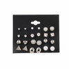 Wholesale Women's Fashionable Simple Versatile Mixed Materials Flower Shaped Earrings Set With Diamonds