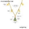 Wholesale Women's Ferris Wheel Plants And Flowers Style Stainless Steel 18K Gold Plated Enamel Glazed Zircon Necklace And Earrings Set