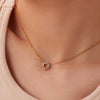 Wholesale Women's Fine Necklace Stainless Steel Titanium Steel Pendant Inlaid White Irregular Round Zircon Geometric Electroplated