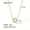 Wholesale Women's Fine Necklace Stainless Steel Titanium Steel Pendant Inlaid White Irregular Round Zircon Geometric Electroplated