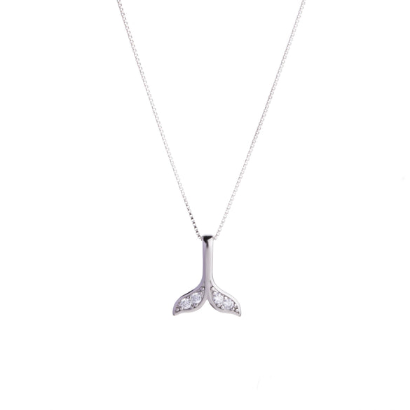 Wholesale Women's Fishtail Clavicle Chain Necklace With Dolphin Silver Pendant Sterling Silver 925