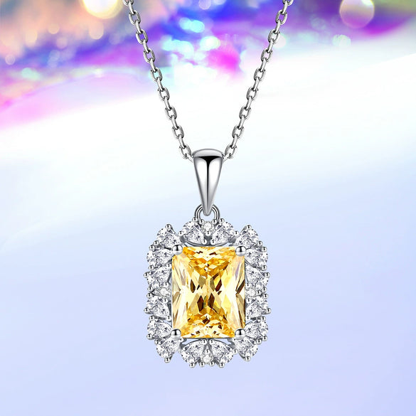 Wholesale Women's Floral Cut High Carbon Diamond 925 Sterling Silver Pendant Necklace With Cross Chain And Geometric Style