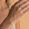 Wholesale Women's Floral Geometric Stainless Steel Electroplated Finger Chain Modern Minimalist Jewelry