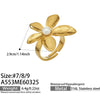 Wholesale Women's Floral Geometric Stainless Steel Electroplated Open Index Finger Ring Set
