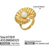 Wholesale Women's Floral Geometric Stainless Steel Electroplated Open Index Finger Ring Set
