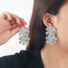 Wholesale Women's Floral Multilayer Earrings Zinc Alloy Retro Style Electroplated