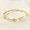 Wholesale Women's Flower Bracelet With Real Gold Electroplated And Color Preserving Electroplating Made Of Copper Plastic