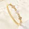 Wholesale Women's Flower Bracelet With Real Gold Electroplated And Color Preserving Electroplating Made Of Copper Plastic