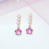 Wholesale Women's Flower Earrings Brass Star Pattern Microinlaid Zircon Diamond Design