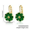 Wholesale Women's Flower Earrings Copper Glass Inlay Versatile Style