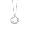 Wholesale Women's Flower Pattern Diamond Design Pure Silver Cross Chain Couple Necklace