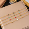 Wholesale Women's Flower Pattern Stainless Steel Vacuum Plated Bracelet In Old Money Geometric Style