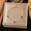 Wholesale Women's Flower Pattern Stainless Steel Vacuum Plated Bracelet In Old Money Geometric Style