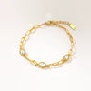 Wholesale Women's Flower Pattern Stainless Steel Vacuum Plated Bracelet In Old Money Geometric Style