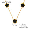 Wholesale Women's Flower Shape Jewelry Set Inlaid With White Sea Shell Acrylic Titanium Steel Ochain Electroplated