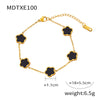 Wholesale Women's Flower Shape Jewelry Set Inlaid With White Sea Shell Acrylic Titanium Steel Ochain Electroplated