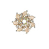 Wholesale Women's Flower Shape Zinc Alloy Electroplated Cat's Eye Stone Bauhinia Brooch Clothing Accessories