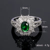 Wholesale Women's Flowershaped Copper Emerald Zircon Ring