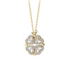 Wholesale Women's Foldable Flower Pendant Necklace With Zirconia Design Made Of 925 Sterling Silver And Cross Chain