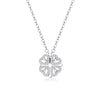 Wholesale Women's Foldable Flower Pendant Necklace With Zirconia Design Made Of 925 Sterling Silver And Cross Chain