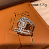 Wholesale Women's French Court Style Copper Ring Inlaid With Zircon Geometric Design