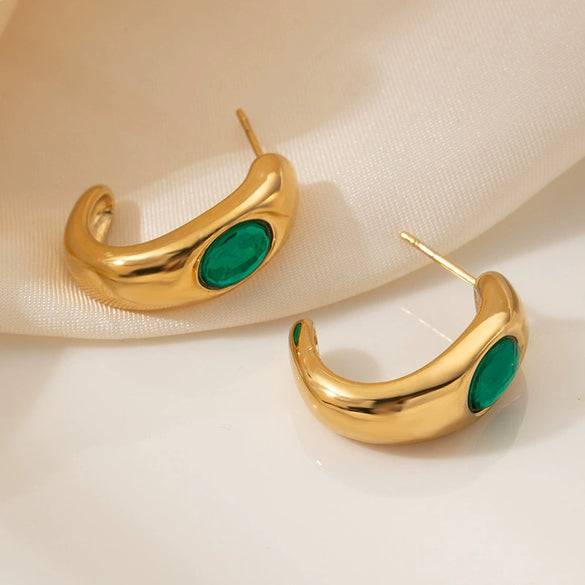 Wholesale Women's French Minimalist C Shaped Titanium Steel Earrings With 18K Gold Plating And Geometric Design Light Luxury Style