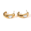 Wholesale Women's French Minimalist C Shaped Titanium Steel Earrings With 18K Gold Plating And Geometric Design Light Luxury Style