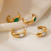 Wholesale Women's French Minimalist C Shaped Titanium Steel Earrings With 18K Gold Plating And Geometric Design Light Luxury Style