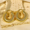Wholesale Women's French Retro Copper Earring Set With Ushaped Drop Shape And Geometric Patterns Electroplated