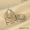 Wholesale Women's French Retro Copper Earring Set With Ushaped Drop Shape And Geometric Patterns Electroplated