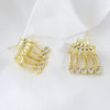 Wholesale Women's French Retro Copper Geometric Water Drop Tassel Earrings With Electroplating
