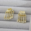 Wholesale Women's French Retro Copper Geometric Water Drop Tassel Earrings With Electroplating