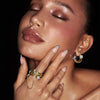 Wholesale Women's French Retro Copper Goldplated Zircon And Diamond Earrings With Electroplating And Colorpreserving Technique
