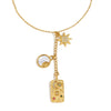Wholesale Women's French Retro Cross Square Pendant Stainless Steel And Titanium Steel Geometric Necklace With 18K Gold Plated Electroplating