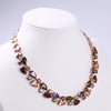 Wholesale Women's French Retro Drop Shape Zircon Inlaid Copper Necklace